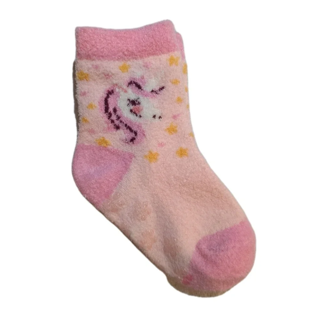 NEW Colorful Girls Cozy Fluffy Fuzzy Socks 6 Pairs Anti Slip Warm Size 1-3 Years